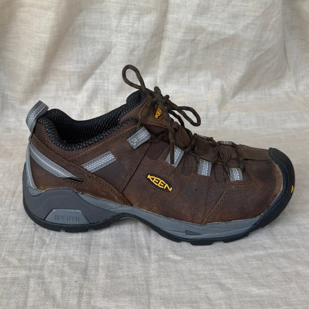 Keen Utility Steel Toe 8D Brown Gray Detroit XT ESD Key-Tech Lace Up Sneakers